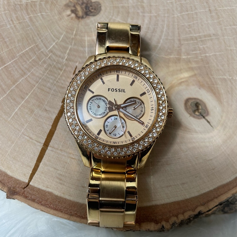 Fossil Stella Glitz Rose Gold Multi Function  Watch - Picture 4 of 12